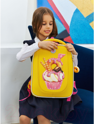 Школьный рюкзак Grizzly RAf-392-1 (желтый)