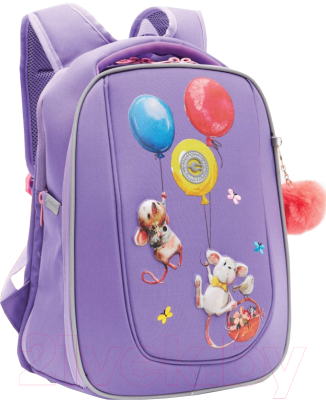 Школьный рюкзак Grizzly RAf-392-3 (лавандовый)