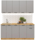 Кухонный гарнитур Mebiplex Вивиан МДФ 1.8м 38мм (вотан/серый матовый) - 