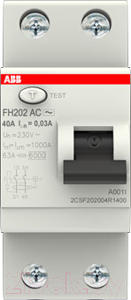 Устройство защитного отключения ABB FH202 AC-40/0.03 2P 40А / 2CSF202004R1400