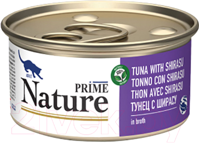 Prime Nature В бульоне тунец с ширасу (85г) Влажный корм для кошек ...