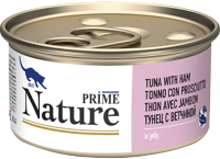 

Влажный корм для кошек Prime Nature, В желе тунец с ветчиной