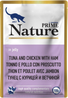 

Влажный корм для кошек Prime Nature, В желе тунец с курицей и ветчиной