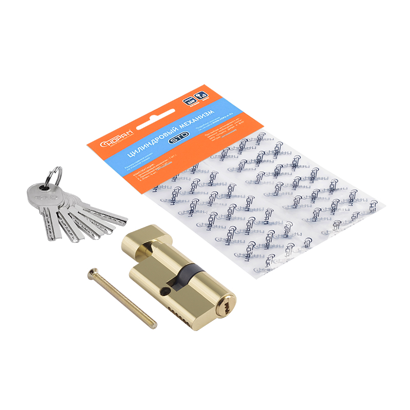Цилиндровый механизм замка Нора-М STD AL ЛПВ-70 35/35 (золото) — фото 2