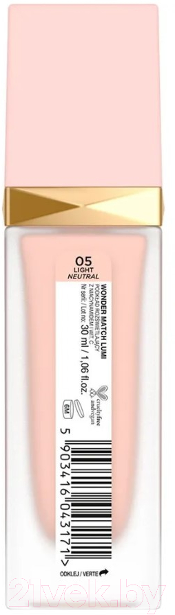 Тональный крем Eveline Cosmetics Wonder Match Lumi №05 Light (30мл) — фото 3