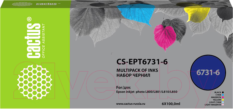 Комплект контейнеров с чернилами Cactus CS-EPT6731-6