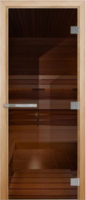 Стеклянная дверь для бани/сауны Doorwood Эталон 190x70 (бронза)