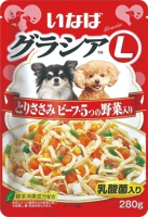 

Влажный корм для собак Inaba, Gracia L Куриное филе с говядиной и овощами в желе