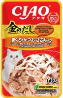 

Влажный корм для кошек Inaba, Kinnodashi Микс тунцов и куриное филе в желе