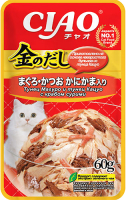 

Влажный корм для кошек Inaba, Kinnodashi Микс тунцов и сурими в желе