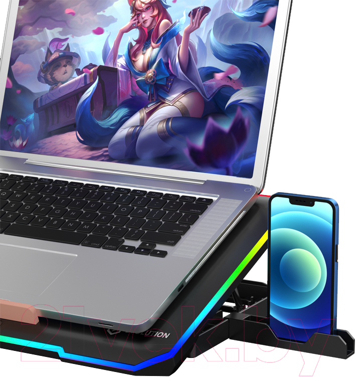 Подставка для ноутбука Evolution LCS-03 RGB с активным охлаждением