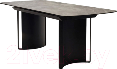 Обеденный стол M-City Rasmus 160 KL-80 / 626M04967 (серый мрамор/итальянская керамика/черный)