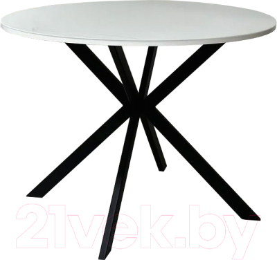 Обеденный стол M-City Вега D100 / 464M05353 (белый/черный)