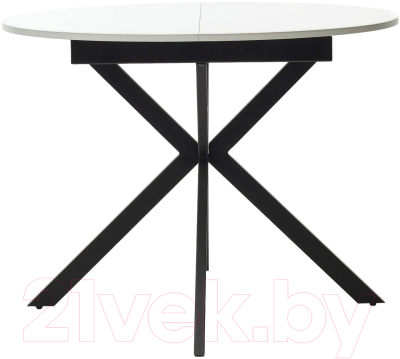 Обеденный стол M-City Вега D110 раскладной / 464M05348 (белый/черный)