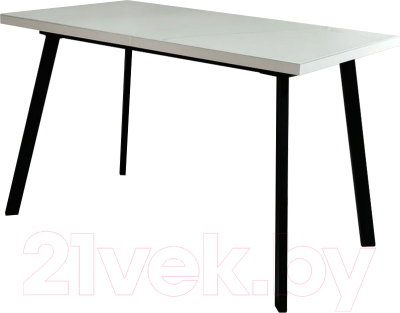 Обеденный стол M-City Фин 120 / 464M05344 (белый/черный)