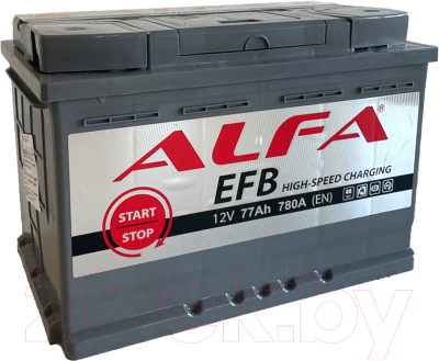 Автомобильный аккумулятор ALFA battery EFB 77 R (77 А/ч)