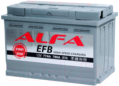 Автомобильный аккумулятор ALFA battery EFB 77 R (77 А/ч)