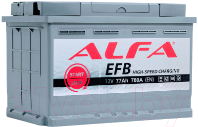 Автомобильный аккумулятор ALFA battery EFB 77 R (77 А/ч)