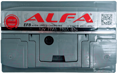 Автомобильный аккумулятор ALFA battery EFB 77 R (77 А/ч)