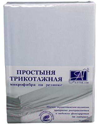 Простыня AlViTek Трикотажная на резинке 90x200 / ПМТР-БЕЛ-090 (белый)