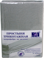 Простыня AlViTek Трикотажная на резинке 200x200 / ПМТР-СЕР-200 (серый) - 