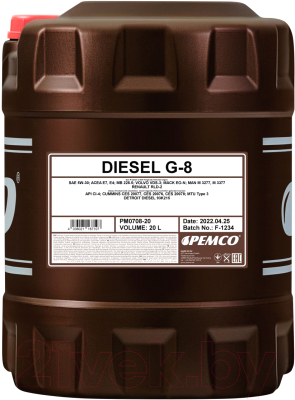 Моторное масло Pemco G-8 Diesel 5W30 E4 UHPD / PM0708-20 (20л)