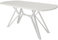 Обеденный стол Дабер 002 / С2.16.1.1 (опора металл белый/древесина белая) - 
