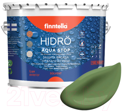 Краска Finntella Hidro Vihrea / F-14-1-3-FL025 (2.7л, зеленый)