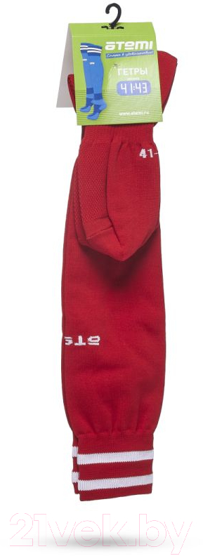 Гетры футбольные Atemi ASSK-001SS23-RED (р.41-43, красный) — фото 3