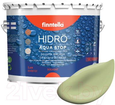 Краска Finntella Hidro Vihrea Tee / F-14-1-3-FL033 (2.7л, пастельно-зеленый)