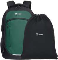 Школьный рюкзак Torber Class X / T9355-23-Bl (черный/зеленый) - 