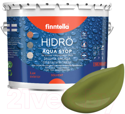 Краска Finntella Hidro Ruoho / F-14-1-3-FL030 (2.7л, травяной зеленый)