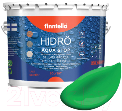 Краска Finntella Hidro Niitty / F-14-1-3-FL131 (2.7л, луговой зеленый)