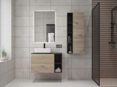 Шкаф-полупенал для ванной Style Line Мальта ВЛДСП 45 боковые ниши (подвесной)