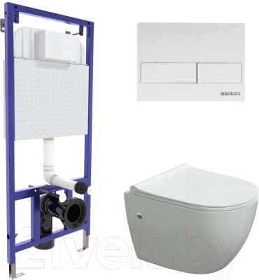 Унитаз подвесной с инсталляцией Berges Novum 525 Soft Touch 043277