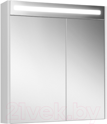 Шкаф с зеркалом для ванной Belux Неман ВШ 75 (1, белый глянцевый)