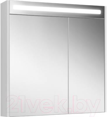 Шкаф с зеркалом для ванной Belux Неман ВШ 80 (1, белый глянцевый)