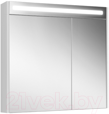 Шкаф с зеркалом для ванной Belux Неман ВШ 85 (1, белый глянцевый)