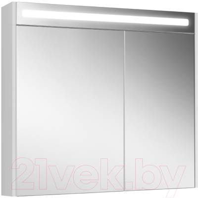 Шкаф с зеркалом для ванной Belux Неман ВШ 90 (1, белый глянцевый)