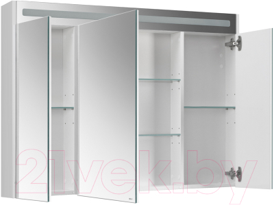 Шкаф с зеркалом для ванной Belux Неман ВШ 110 (1, белый глянцевый)