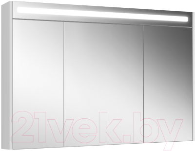 Шкаф с зеркалом для ванной Belux Неман ВШ 120 (1, белый глянцевый)