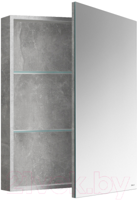 Шкаф с зеркалом для ванной Belux Стокгольм ВШ 60 (31, бетон чикаго светло-серый)