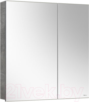 Шкаф с зеркалом для ванной Belux Стокгольм ВШ 70 (31, бетон чикаго светло-серый)