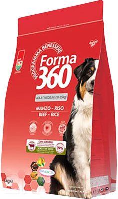 Сухой корм для собак Pet360 Forma 360 Dog для взрослых средних пород говядина/рис / 282750 (3кг)