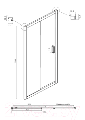 Душевая дверь Ambassador Forsa 110x200 / 17021117AX