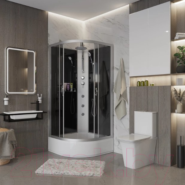 Душевая кабина Niagara NG-3502-14BKTG 100x100x210 (тонированное стекло) — фото 3