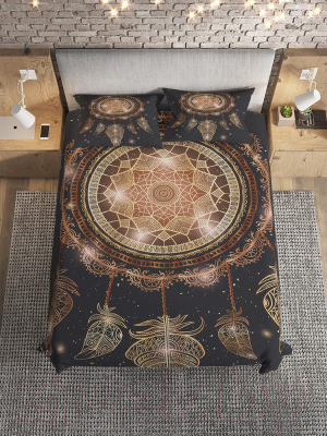 Набор текстиля для спальни Ambesonne Ловец снов и мандала 160x220 / bcsl_33832