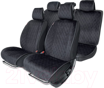 Комплект накидок на автомобильные сиденья Autoprofi ALC-1110 BK/BK