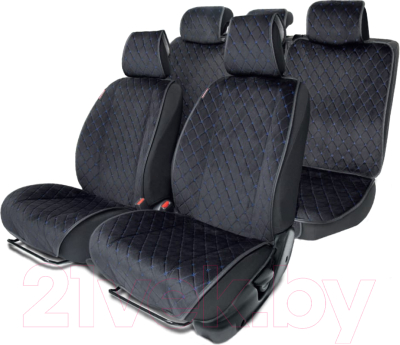 Комплект накидок на автомобильные сиденья Autoprofi ALC-1110 BK/BL