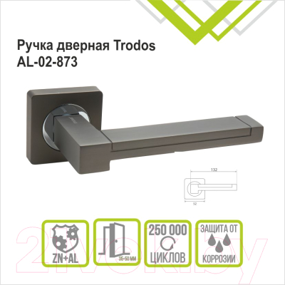 Изображение товара Ручка дверная Trodos AL-02-873 (графит)